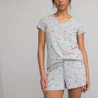 Cotton Short Pyjamas in Swimmer Print