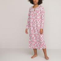 Floral Cotton Long Nightdress with Macram Details
