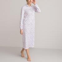 Floral Print Cotton Nightdress with Long Sleeves