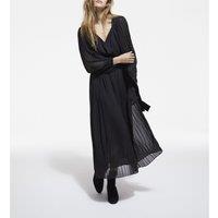 Tie-Waist Maxi Dress with Long Voluminous Sleeves