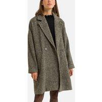 Wool Mix Long Coat with Buttons