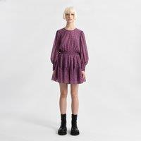 Printed Mini Dress with Balloon Sleeves