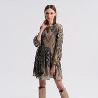 Printed Mini Dress with Long Sleeves