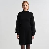 Funnel Neck Dress with Long Sleeves