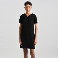 Buttoned Back Mini Dress with Short Sleeves