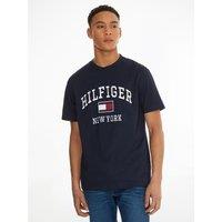 Modern Varsity Cotton T-Shirt with Embroidered Logo and Crew Neck