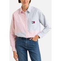 Two-Tone Oversized Shirt in Striped Cotton