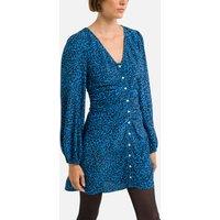 Leopard Print Mini Dress with Buttons