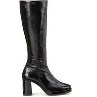 Boricia Shiny Calf Boots in Leather with Heel