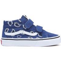 Kids Sk8-Mid Leather High Top Trainers with Touch 'n' Close Fastening