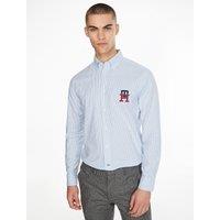 Monogram Striped Oxford Shirt in Cotton and Regular Fit
