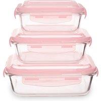 Set of 3 Rectangular Glass Containers