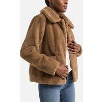 Possession Short Coat in Faux Fur with Press-Stud Fastening