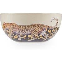 Leopard Stoneware Serving Bowl