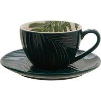 Bali Dark Green Teacup & Saucer