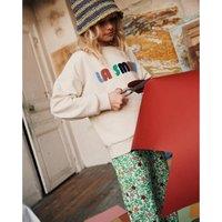 Floral Cotton Straight Trousers