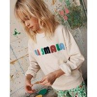 Slogan Pattern Sweatshirt in Cotton Mix