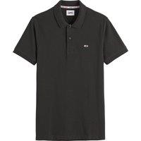 Placket Polo Shirt with Embroidered Logo in Cotton Pique and Slim Fit