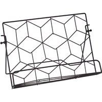 Geometric Cookbook Stand in Matte Black Finish