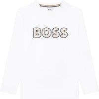 Logo Print Cotton T-Shirt with Long Sleeves