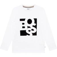 Logo Print Cotton T-Shirt with Long Sleeves