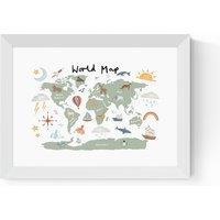 World Map in Green by Kid of the Village