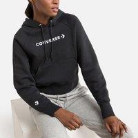 Embroidered Logo Hoodie in Cotton Mix with Centre Pocket