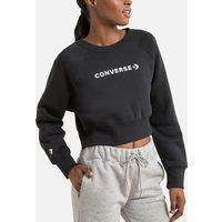 Embroidered Chest Logo Sweatshirt in Cotton Mix