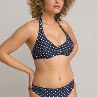 Halterneck Bikini Top in Polka Dot Print