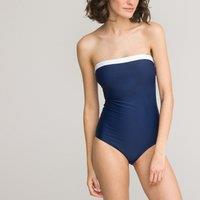 Recycled Bustier Swimsuit with Contrast Stripe
