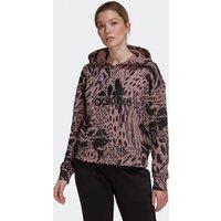Future Icons Cotton Hoodie in Animal Print with Logo Print