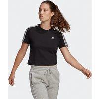 Essentials Loose 3-Stripes Cropped T-Shirt with Embroidered Logo in Cotton