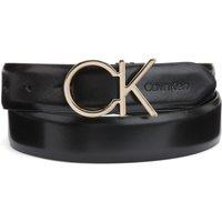 Leather Wide Belt with Logo Buckle