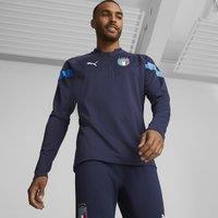 Italiy Football Sweatshirt with Logo Print and Quarter-Zip