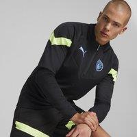 Manchester City Football Sweatshirt with Logo Print and Quarter-Zip