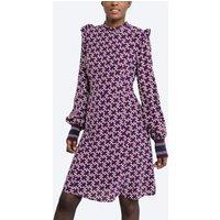 TH Monogram Print Dress with Ruffles