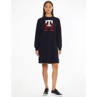 Monogram Print Sweatshirt Dress in Cotton