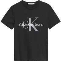 Monogram Print Cotton T-Shirt with Short Sleeves