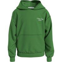 Logo Print Cotton Hoodie with Front Pocket
