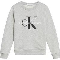 Monogram Print Cotton Sweatshirt with Crew Neck