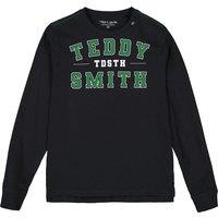 Logo Print Cotton T-Shirt with Long Sleeves