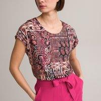 Printed Cotton Mix T-Shirt with Crew Neck and Short Sleeves