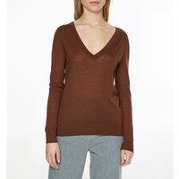 Fine Wool Knit Jumper with V-Neck