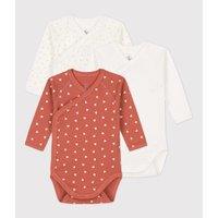 Pack of 3 Bodysuits in Cotton with Long Sleeves