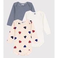 Pack of 3 Bodysuits in Cotton with Long Sleeves