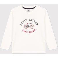Logo Print Cotton T-Shirt with Long Sleeves