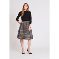 Ollie Knee-Length Dress in Dual Fabric