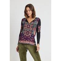 Belette Printed T-Shirt with Tie Neck