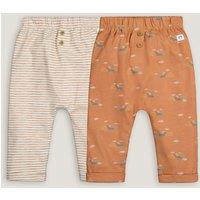 Pack of 2 Joggers in Printed Cotton