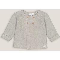 Cotton/Wool Buttoned Cardigan in Garter Stitch